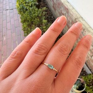 8K solid gold Aquamarine ring